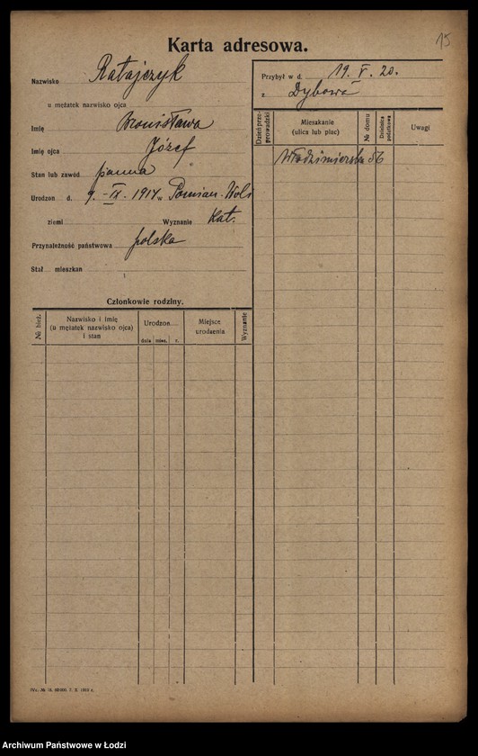 image.from.unit.number "[Spis ludności Łodzi] Ratajczyk-Ratke"