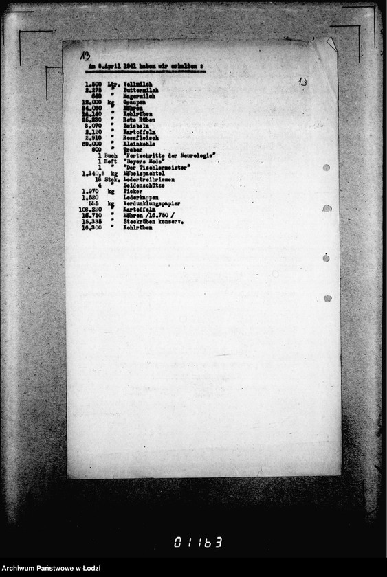 Obraz 17 z jednostki "[Dzienne, tygodniowe i miesięczne sprawozdania Gminy Żydowskiej w Getcie Łódzkim]"