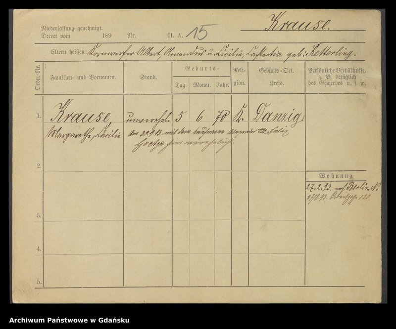 image.from.unit.number "Karty meldunkowe: Krause Magdalena - Krause Minna"