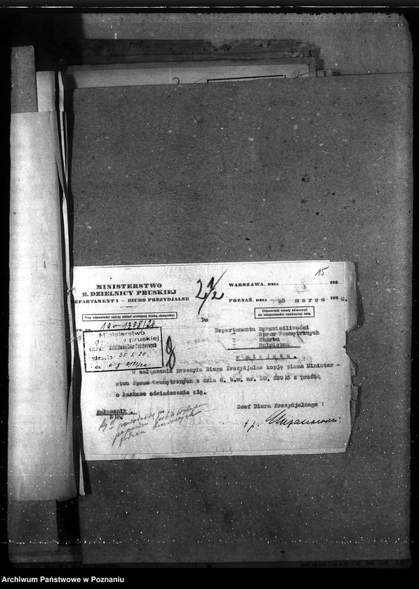 Obraz 20 z jednostki "Sprawy gospodarcze-ogólne Organizacja Ministerstwa b. Dzielnicy Pruskiej"