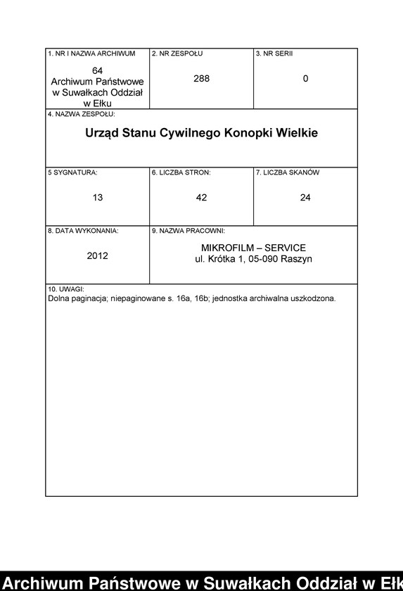 image.from.unit.number "Heiraths-Neben-Register des Preussischen Standes-Amtes Gr. Konopken Kreis Loetzen"