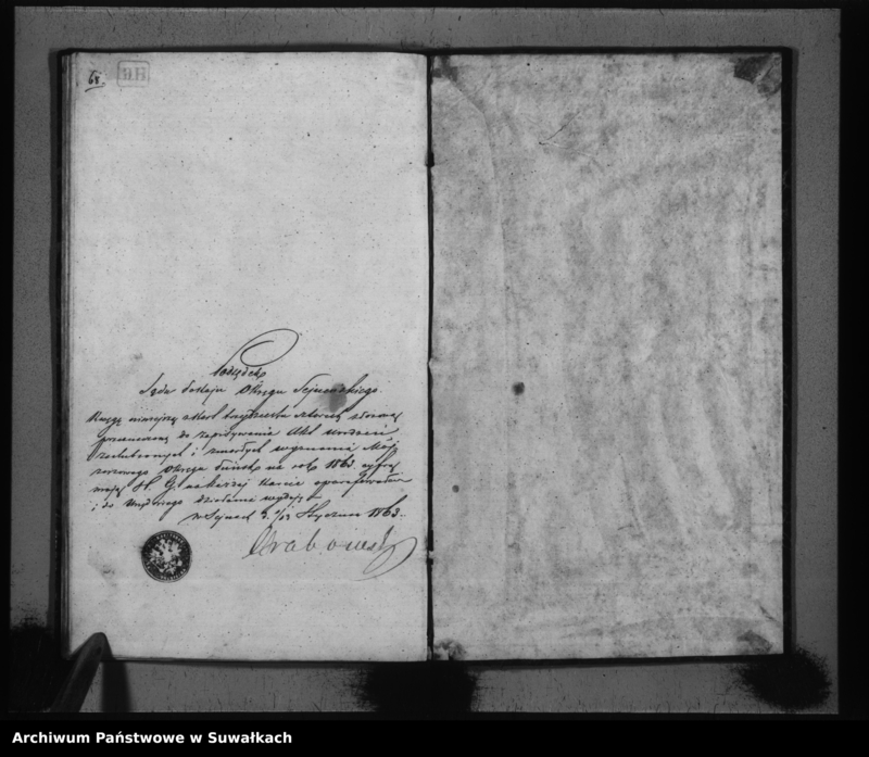 image.from.unit.number "Duplikat Akt Urodzoeń, Zejść i Zaślubień Wyznania Mojżeszowego Parafii Puńsk za Rok 1863"