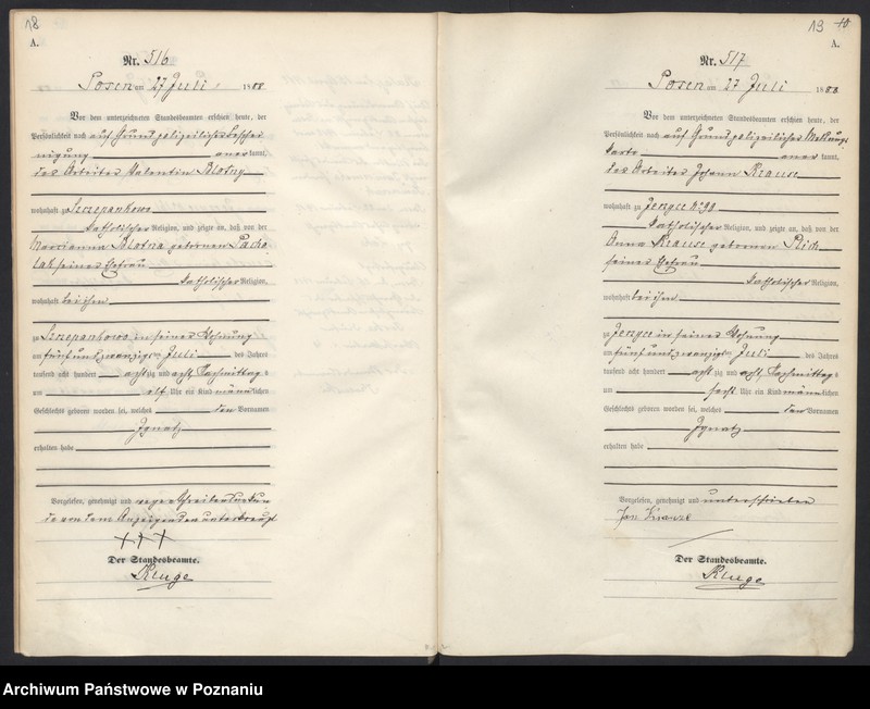 Obraz 13 z jednostki "Księga urodzeń t. II"