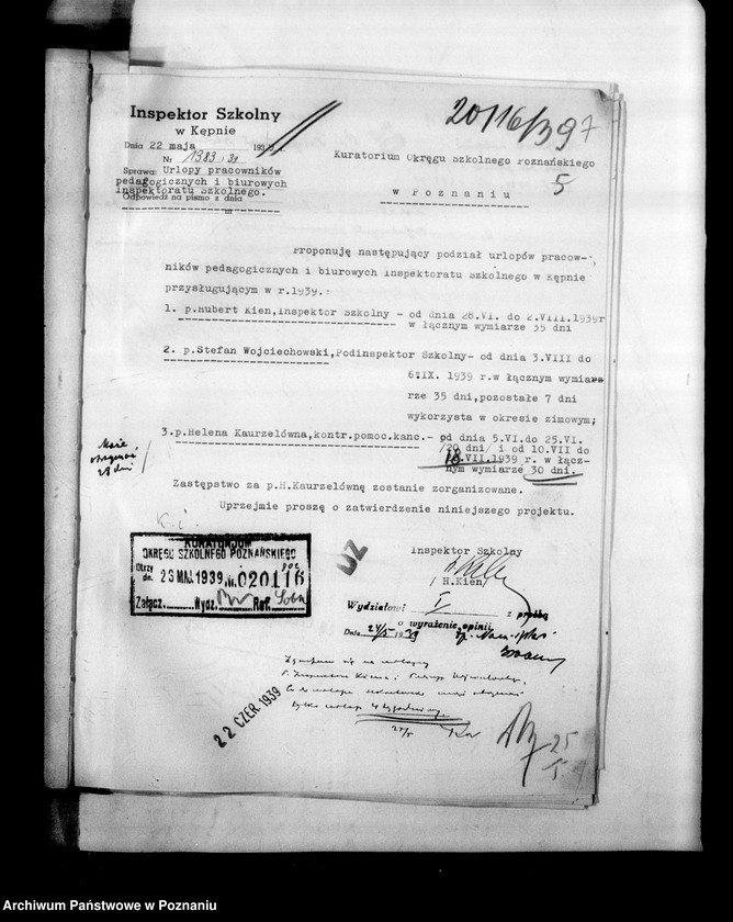 Obraz 11 z jednostki "Inspektorat Szkolny- Kępno [korespondencja różna]"