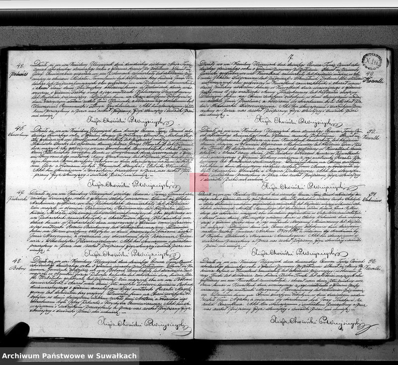image.from.unit.number "Księga duplikat aktów urodzenia, małżeństw i zejścia parafii Wieysieie z roku 1849"