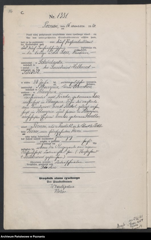 Obraz 18 z jednostki "Księga miejscowa zgonów tom III [Rejestr główny zgonów]"