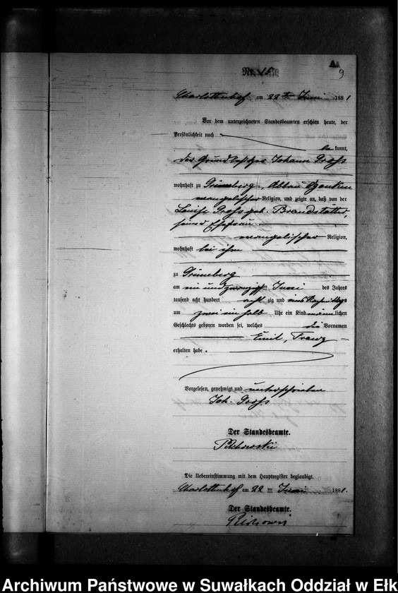 image.from.unit.number "Geburts-Neben-Register des Preussischen Standes-Amtes Gr. Strengeln Kreis Angerburg"