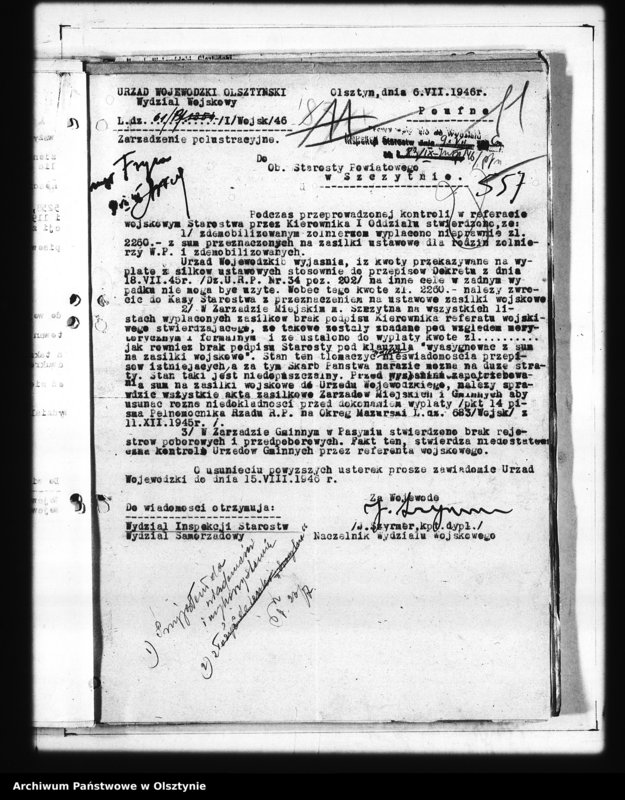 image.from.unit.number "Zarządzenia polustracyjne wydz. Wojskowych"