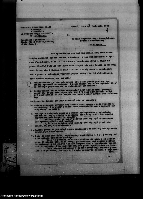 Obraz 5 z jednostki "Zatwierdzenie projektu urządzenia garbarni J. Panety w Mosinie powiat śremski"