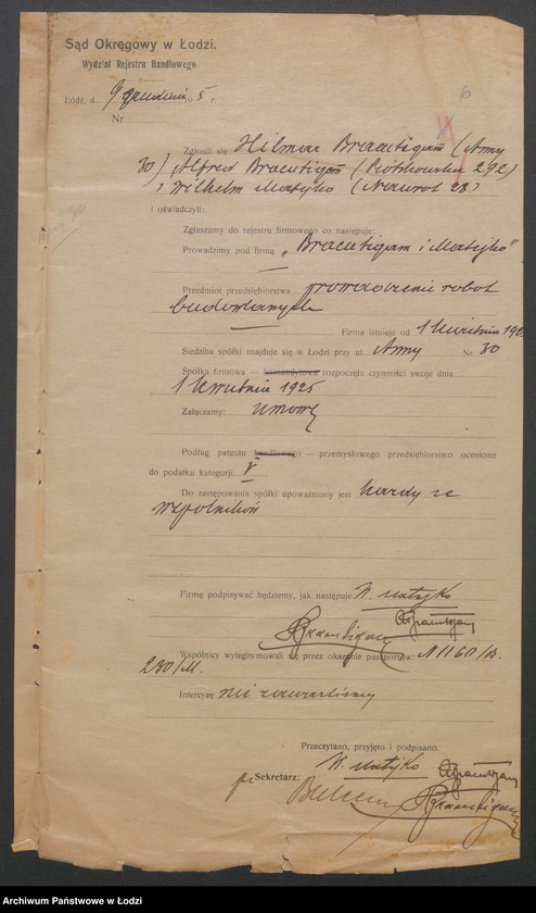 Obraz 8 z jednostki "Braeutigam i Matejko i S-ka- przedsiębiorstwo robót budowlanych"