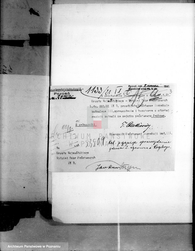 Obraz 7 z jednostki "Sprawy budowlane majątku państwowego Jankowo-Młyn"