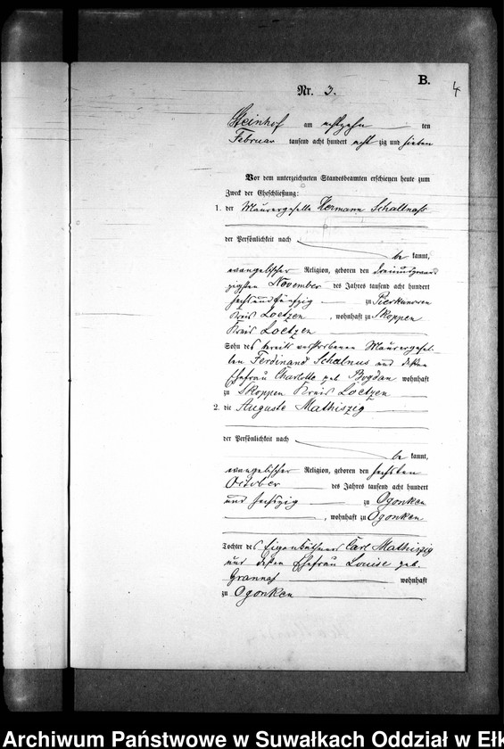 image.from.unit.number "Heiraths-Neben-Register des Preussischen Standes-Amtes Gr. Strengeln Kreis Angerburg"