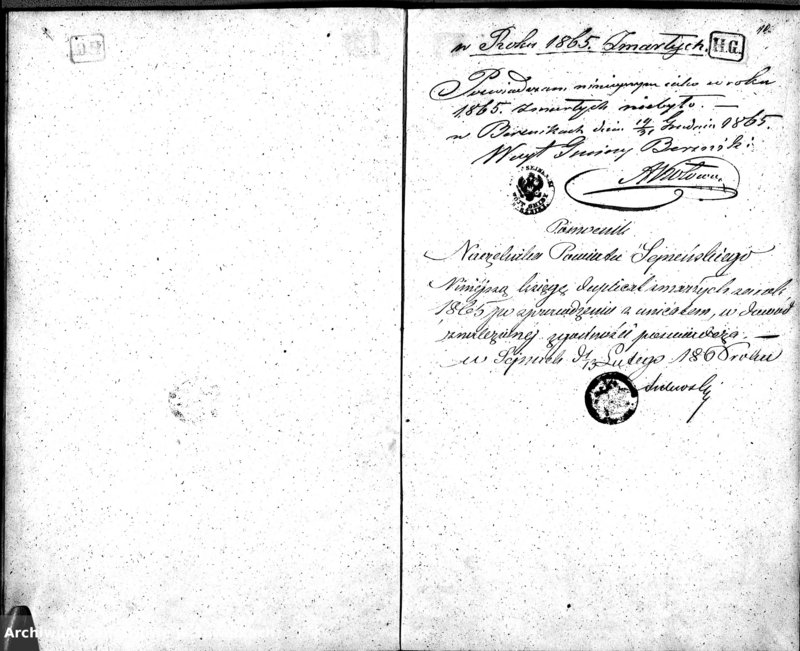 image.from.unit.number "Duplikat Urodzonych ,Zaślubionych i zmarłych Sekty Filiponów Okręgu Krasnohruda za rok 1865"