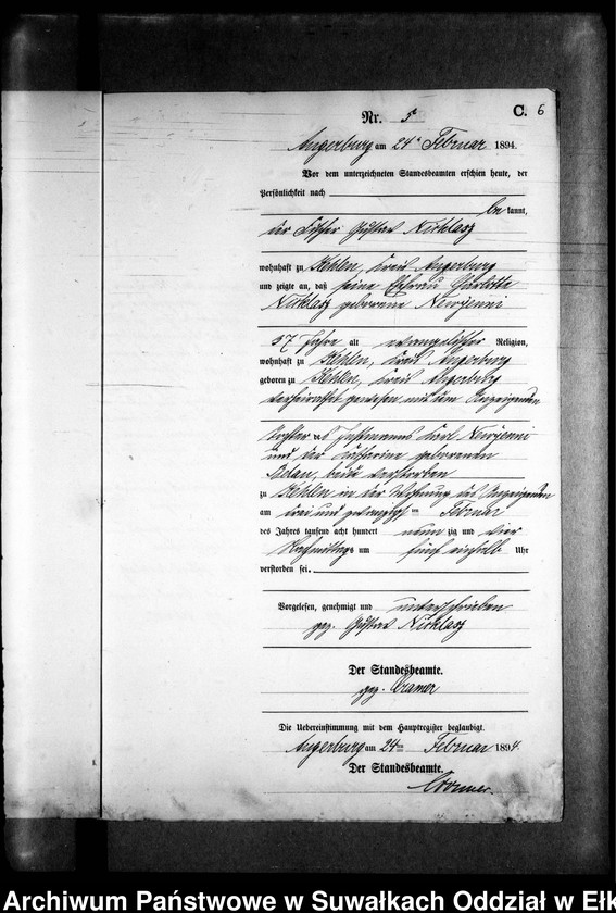 image.from.unit.number "Sterbe-Neben-Register des Preussischen Standes-Amtes Kehlen Kreis Angerburg"