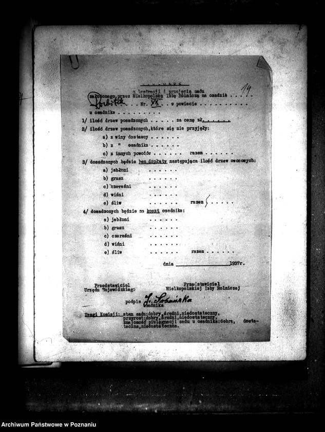 Obraz 20 z jednostki "Tymczasowy rejestr pomiarowo-parcelacyjny odnośnie gruntów przeznaczonych do przymusowego wykupu w roku 1938/39"