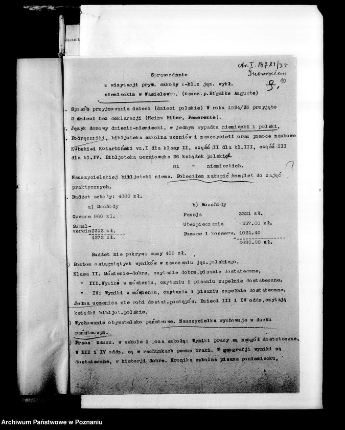 Obraz 14 z jednostki "Prywatna Szkoła Powszechna z niemieckim językiem nauczania Wasielewko powiat Mogilno"