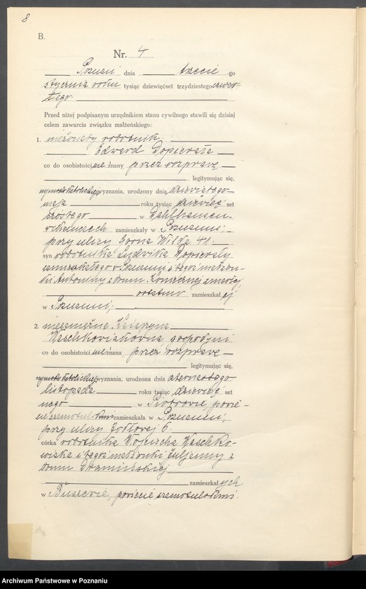 Obraz 9 z jednostki "Księga miejscowa małżeństw tom I [Rejestr główny małżeństw]"