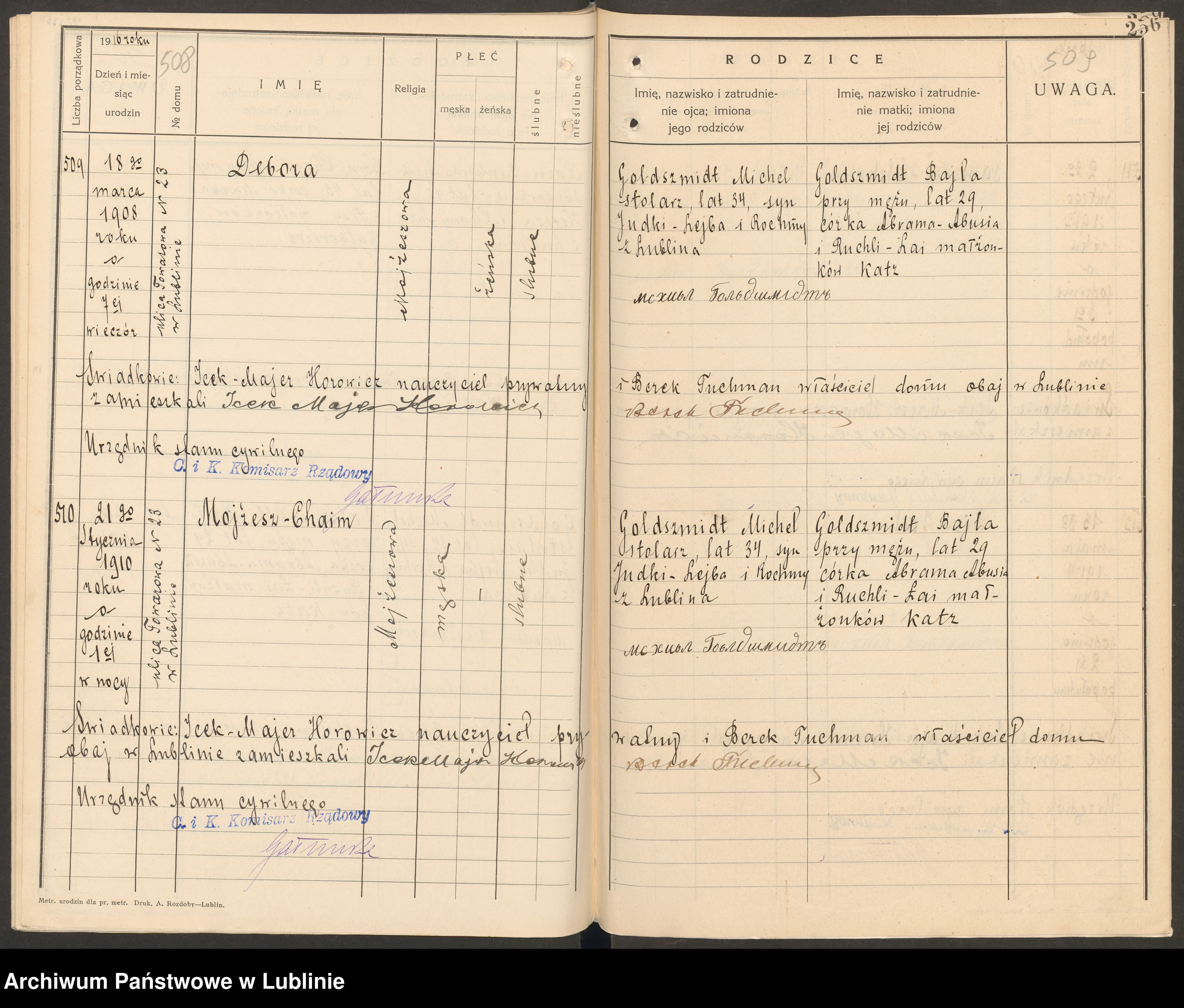 Skan z jednostki: Księga urodzeń