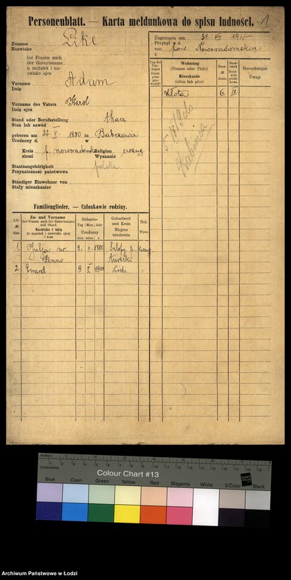 Obraz 3 z jednostki "[Spis ludności Łodzi] Like - Linke"