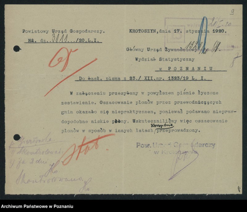 Obraz 11 z jednostki "[Statystyka produkcji rolnej - wynagrodzenia za oszacowanie plonów w 1919 roku]"