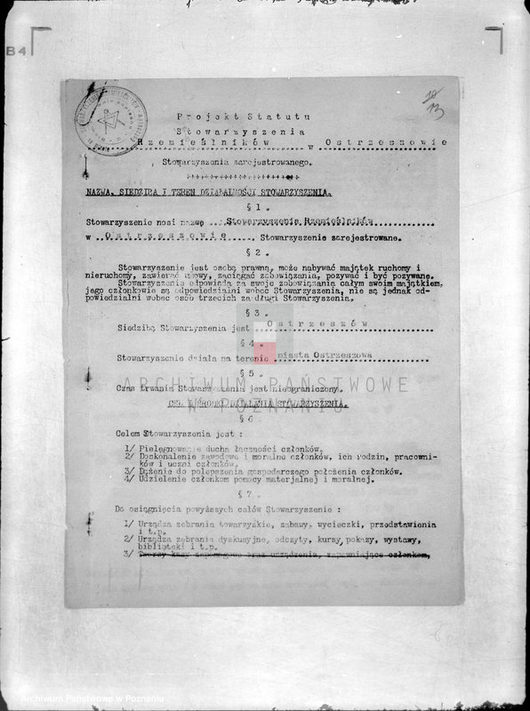 Obraz 17 z jednostki "/Stowarzyszenie Rzemieślników w Ostrzeszowie/"