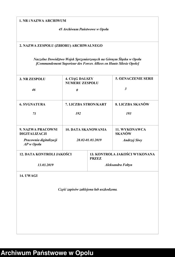 Obraz 1 z jednostki "Entress /Korespondencja wpływająca pochodząca od władz wyższych i jednostek podległych - pisma, zarządzenia/ 30.06.-29.10.1920"