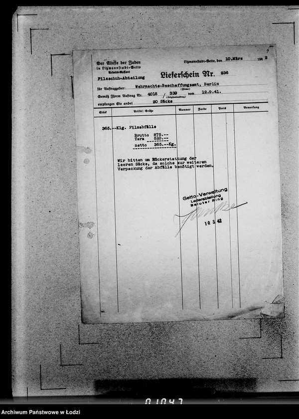 Obraz 9 z jednostki "339 Filzstiefel. Auslieferung"