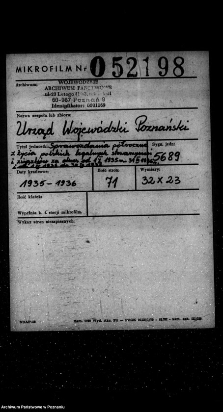 Obraz 2 z jednostki "Sprawozdania półroczne z życia polskich legalnych stowarzyszeń i związków za okres od 1.X.1935 r. do 31.III.1936 r. i od 1.IV.1936 r. do 30.IX.1936 r."