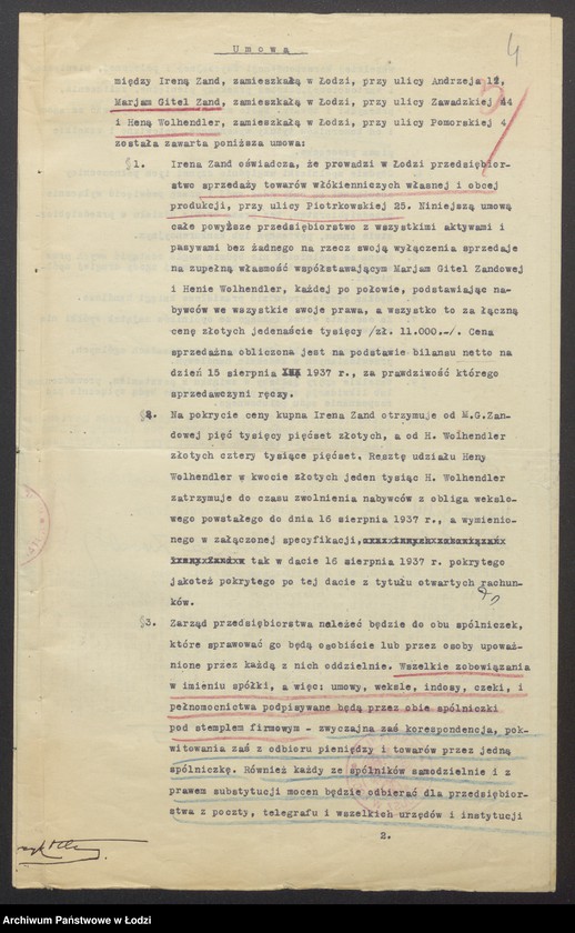 Obraz 6 z jednostki "Mariem Gitel Zand, Hena Wolhendler- sprzedaż towarów włókienniczych własnej i obcej produkcji"