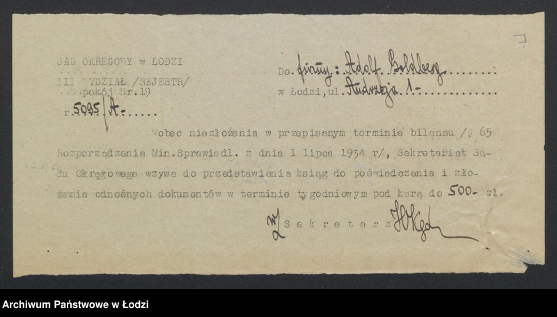 Obraz 9 z jednostki "Adolf Goldberg – sprzedaż maszyn do pisania"