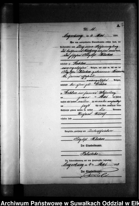 image.from.unit.number "Geburts-Neben-Register des Preussischen Standes-Amtes Kehlen Kreis Angerburg"