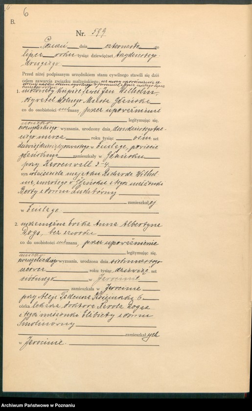 Obraz 8 z jednostki "Księga miejscowa małżeństw tom III [Rejestr główny małżeństw]"