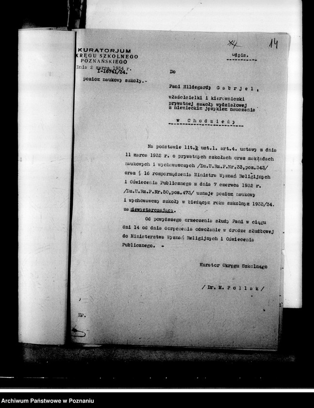 Obraz 17 z jednostki "Prywatna Szkoła Powszechna z niemieckim językiem nauczania - Chodzież"