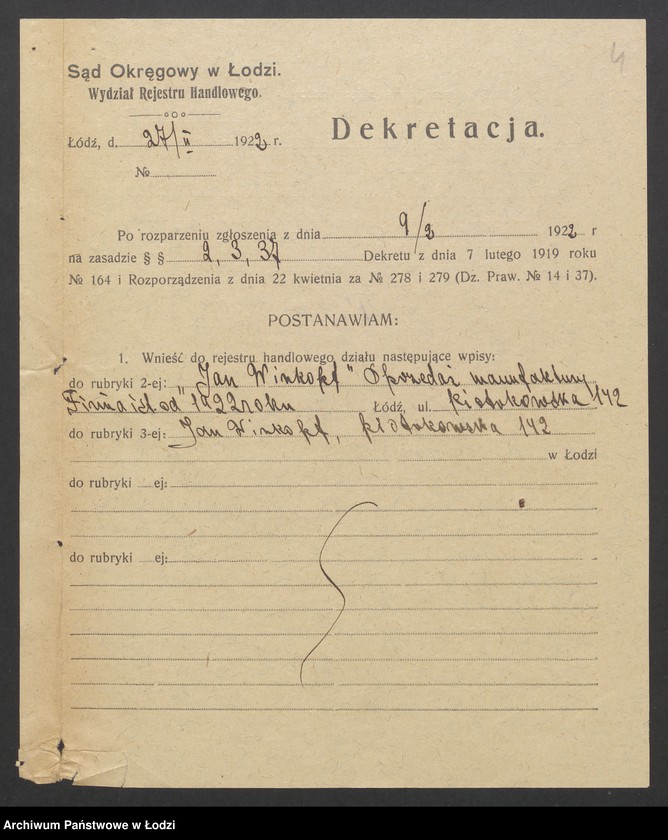 Obraz 6 z jednostki "Jan Winkopf - sprzedaż manufaktury"