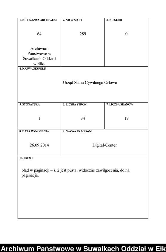 image.from.unit.number "Heiraths-Neben-Register des Preussischen Standes-Amtes Orlowen Kreis Loetzen"