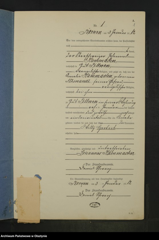 image.from.unit.number "Geburts-Neben-Register Nr 1 - 28 [Księga urodzeń wtóropis]"