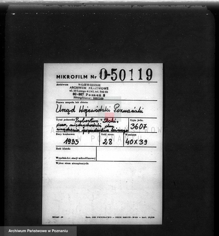 Obraz 2 z jednostki "Probostwo Stoki" powiat międzychodzki plan urządzenia gospodarstwa leśnego"