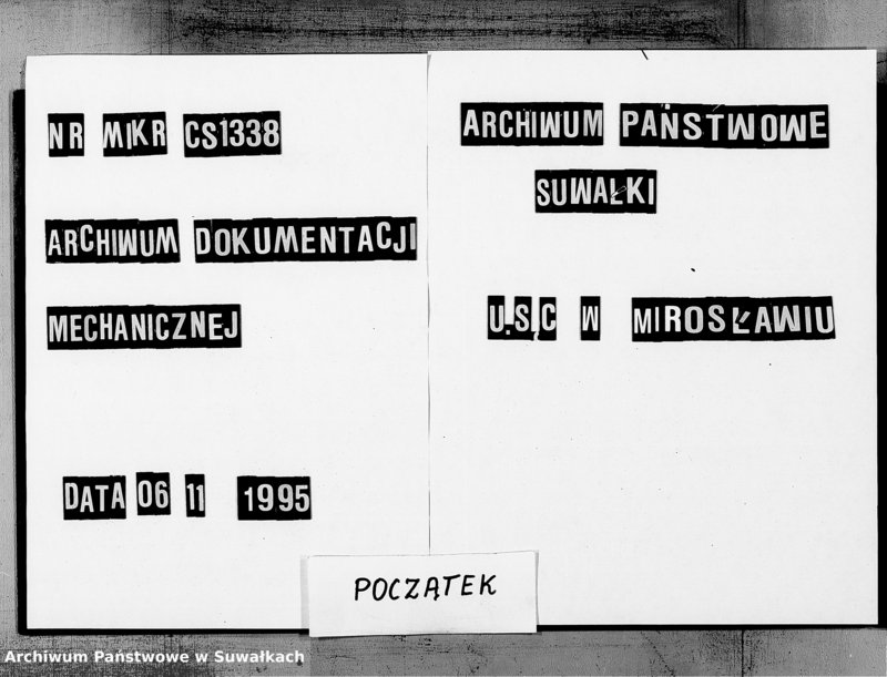 image.from.unit.number "Duplikat Rodivšichsja Brakosočetavšichsja i Umeršich Miroslavskago Rimsko- Katoličeskago prichoda Sejnskago Dekanata na 1901 god"