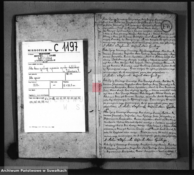 image.from.unit.number "Akta Stanu Cywilnego Umarłych w Gminie Jeleniewskiey od Dnia 1-go Stycznia 1813 Roku."