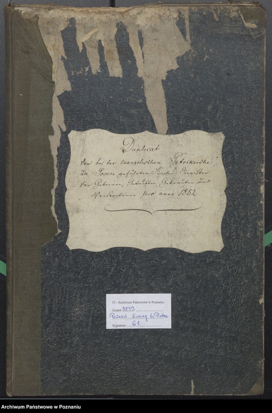 Obraz 2 z jednostki "Duplikat der Register der Gebornen, Getauften, Getrauten und Verstorbenen"