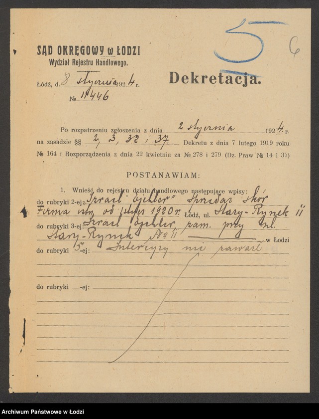 Obraz 8 z jednostki "Szpael Ejcher – sprzedaż skór"