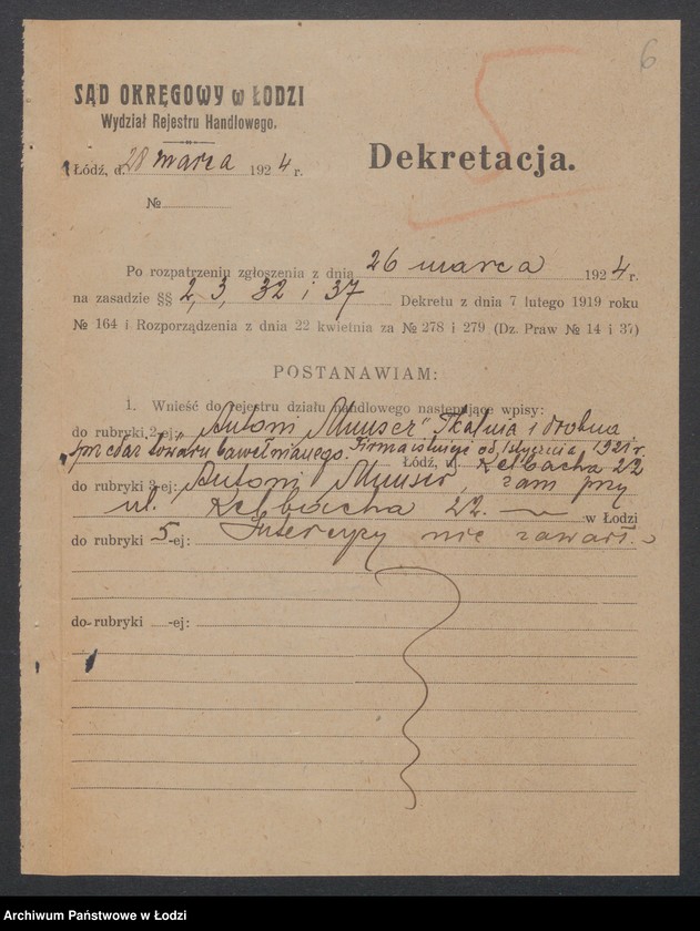 Obraz 8 z jednostki "Antoni Munser- sprzedaż towarów bawełnianych"