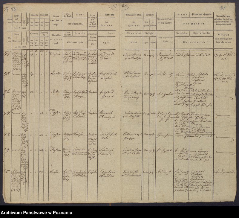 Obraz 10 z jednostki "[Akta urodzeń i chrztów, zgonów i pogrzebów, zapowiedzi i ślubów]"