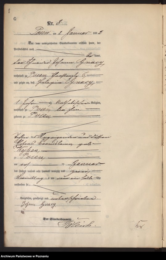 Obraz 11 z jednostki "Księga zgonów t. I"