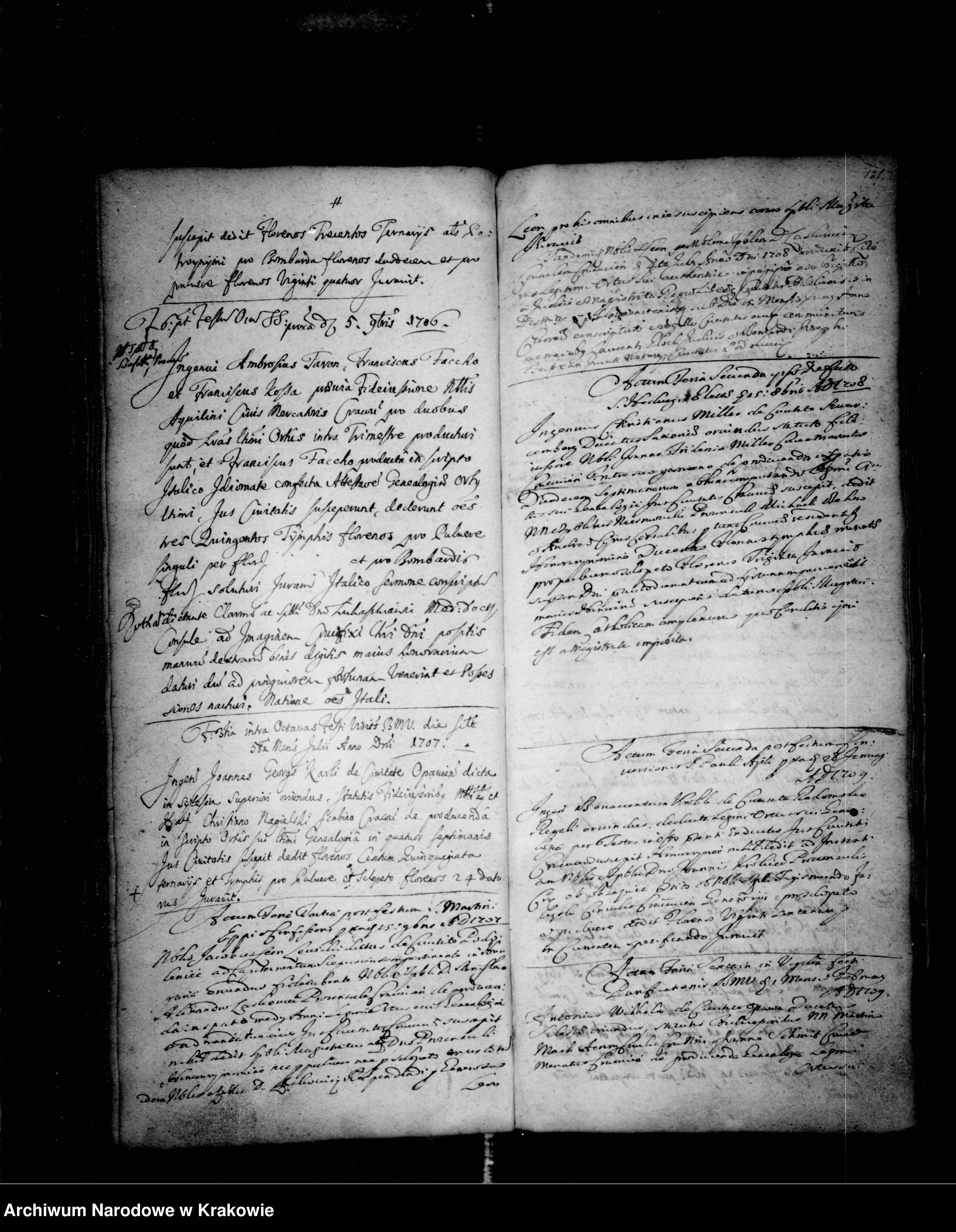 Skan z jednostki: Cathalogus civium Cracoviensium primi ordinis