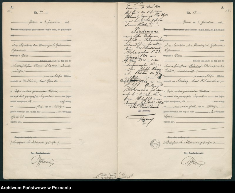 Obraz 10 z jednostki "Księga miejscowa urodzeń tom I [Rejestr główny urodzeń]"