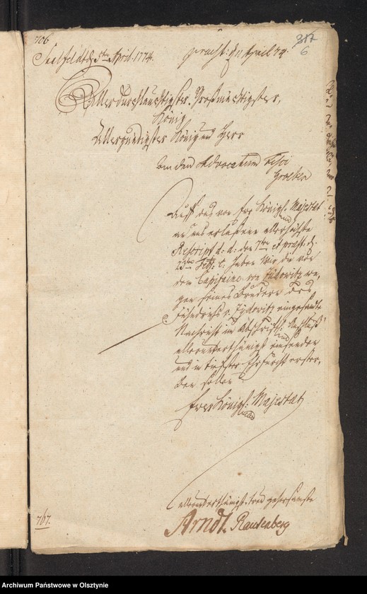 image.from.unit.number "In S. [Sachen] des Fähndrich Andreas von Zydowitz wegen seiner Abwesenheit"