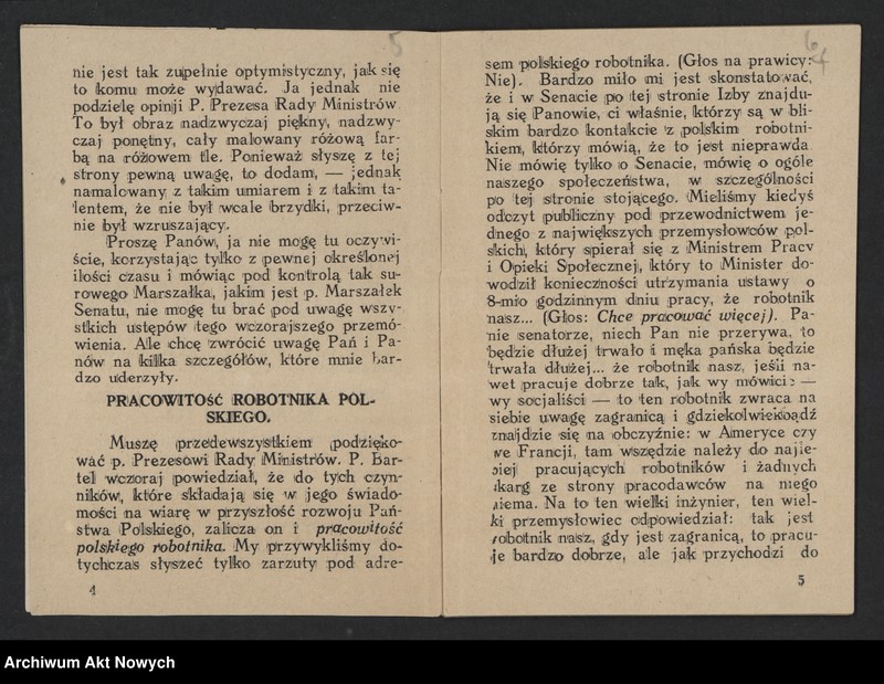 image.from.unit.number "Pozner Stanisław (Senator); Załączniki: S. Pozner - "W obronie demokracji". Przemówienie w Senacie w dn. 31 VII 1926 r.; L.1"