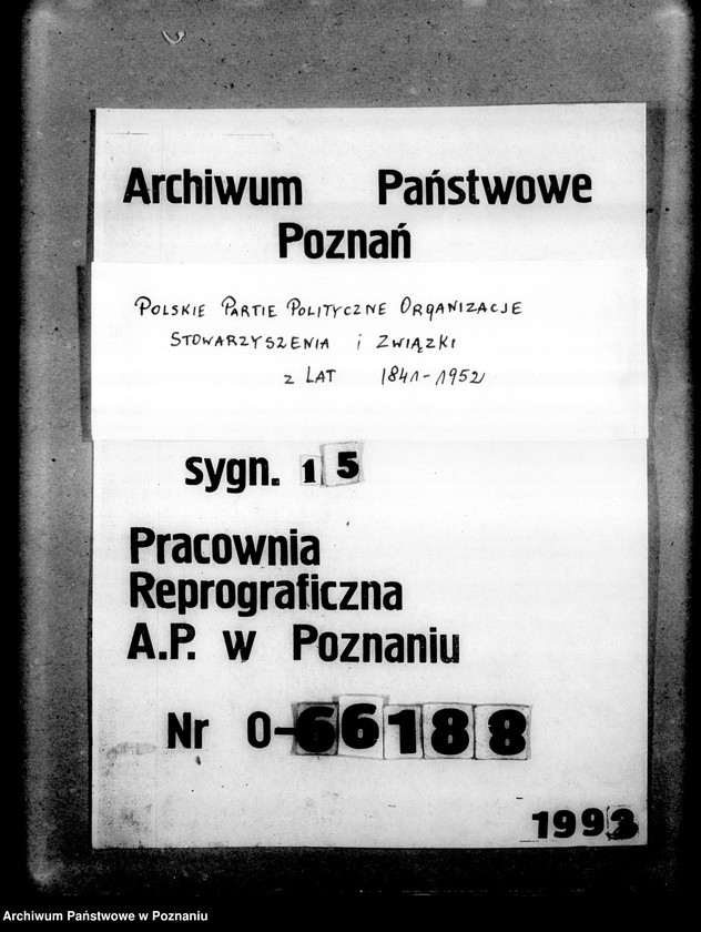 Obraz 1 z jednostki "Okólniki, instrukcje, wytyczne, korespondencja dotycząca urządzenia Zjazdów Obywatelskich, wyborów do samorządów terytorialnych oraz Zespołu Wielkopolskiego Posłów i Senatorów Obozu Zjednoczenia Narodowego: wykazy członków"