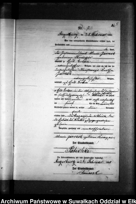 image.from.unit.number "Geburts-Neben-Register des Preussischen Standes-Amtes Kehlen Kreis Angerburg"